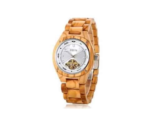 G Blife Mens Auto Mechanical Wood Watch