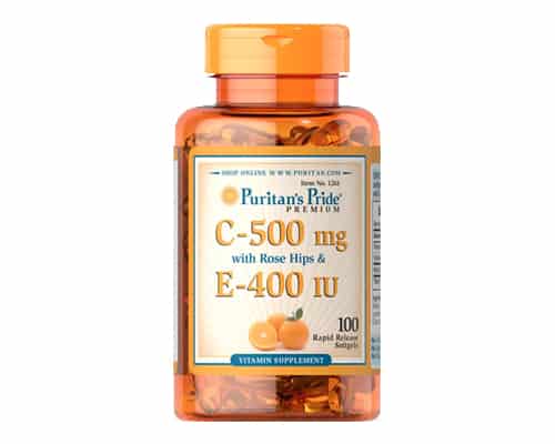 Vitamin E Terbaic Puritans Pride Vitamin C & E 500 mg 400 IU with Rose Hips