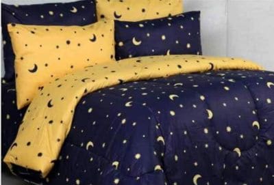 Sprei Katun Jepang Terbaik King - Motif Starry Night Biru