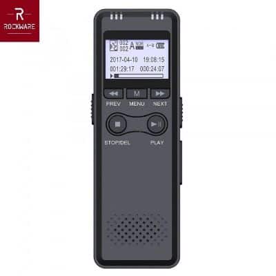 Alat Perekam Suara / Voice Recorder Terbaik Rockware Professional Voice Recorder 8GB Dual Mic