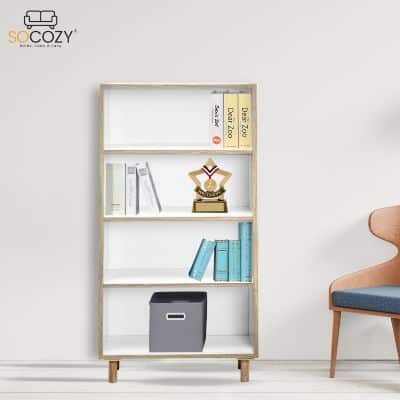 Merk Rak Buku Portable SOCOZY Rak Buku Portable 4 Tingkat Rak Buku Portable Terbaik SOCOZY Rak Buku Portable 4 Tingkat