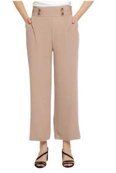 Merk Celana Formal Wanita Terbaik - Ftsl Goara Celana Highwaist Kulot Double Button Rayon Celana Formal Wanita Terbaik - Ftsl Goara Celana Highwaist Kulot Double Button Rayon