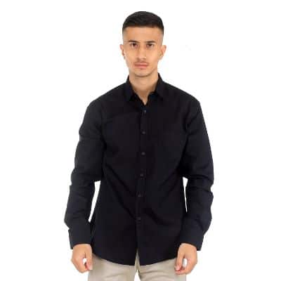 Kemeja Hitam Polos Pria Terbaik - Benhill Kemeja Pria Basic 27357-58-19233
