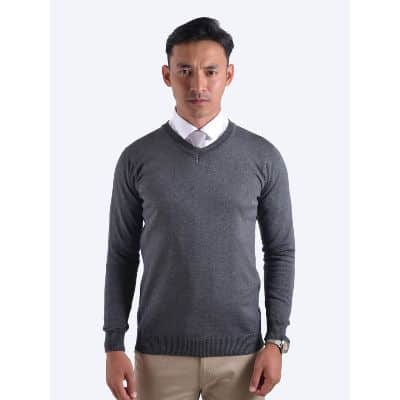 Merk Sweater Terbaik & Bagus, Branded - Gomuda Sweater Rajut Pria V-Neck Polos