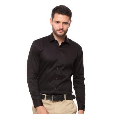 Kemeja Hitam Polos Pria Terbaik - The Executive Men Long Sleeves Shirt