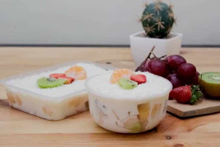 Cup Salad Buah Bulat Dan Kotak