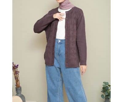 OOTD Cardigan Rajut Panjang Wanita - Mayoutfit Levinqa Cardigan Rajut OOTD Cardigan Rajut Lengan Panjang Wanita, Hijab - Mayoutfit Levinqa Cardigan Rajut