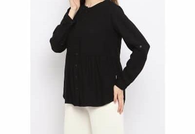 Merk Kemeja Hitam Polos Wanita - Rodeo Ally Shirt Black Kemeja Hitam Polos Wanita Lengan Panjang yang Bagus - Rodeo Ally Shirt Black