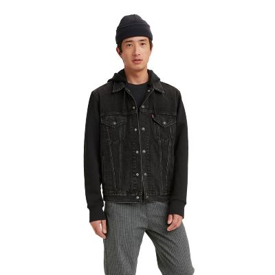 Jaket Levis Pria Hitam Terbaik - Levis Men's Hybrid Hoodie V Trucker Jacket Jaket Levis Pria Hitam Terbaik - Levis Men's Hybrid Hoodie V Trucker Jacket