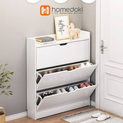 Rak Sepatu Minimalis Tertutup Terbaik - Homedoki Lemari Rak Sepatu Kayu Minimalis