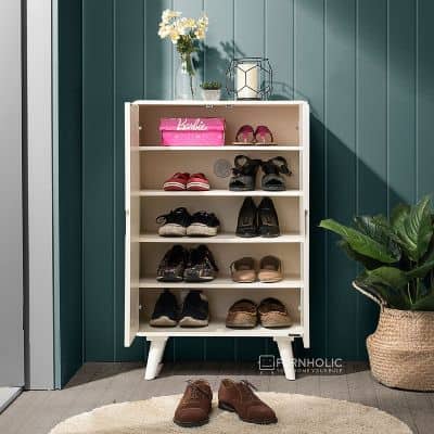 Rak Sepatu Minimalis Tertutup Terbaik - FURNHOLIC Flint Shoe Cabinet