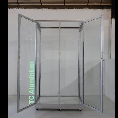 Lemari Gantung Baju Terbaik, Minimalis - TC Aluminium Lemari Baju Gantung PLT Full Kaca