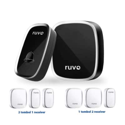 Merk Bel Rumah Tanpa Kabel, Wireless - RUVO Tipe A Bel Alarm Wireless Bel Rumah Tanpa Kabel, Wireless Terbaik - RUVO Tipe A Bel Alarm Wireless