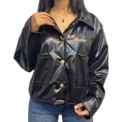 Mono Jacket Button Pocket Parka Kulit Sintetis Mono Jacket Button Pocket Parka Kulit Sintetis