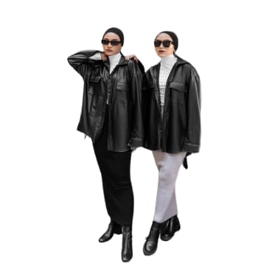 Merk Jaket Kulit Wanita Hitam Jaket Kulit Wanita Monoxroom Leather Long Shirt Jaket Kulit Wanita Hitam Terbaik Jaket Kulit Wanita Monoxroom Leather Long Shirt