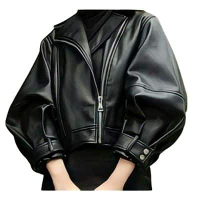 JNK x SALWA - Jaket Wanita Single Breasted Punk Crop Kulit Sintetis JNK x SALWA - Jaket Wanita Single Breasted Punk Crop Kulit Sintetis
