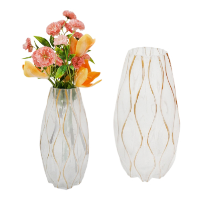 Bentuk Vas Bunga Kaca Terbaik Kj Perabot Vas Bunga Kaca White List Gold