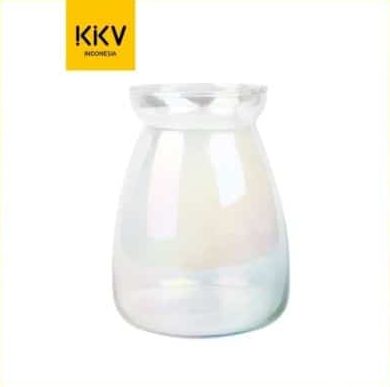 Bentuk Vas Bunga Kaca Terbaik - KKV Sladko Short Ellipse Glass Clear Vase Symphony Pot Bunga Kaca