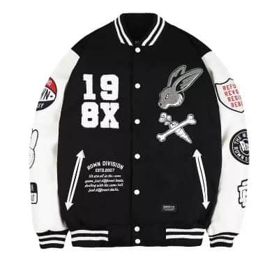 Merk Jaket Varsity Baseball Terbaik - Rown Division - Jaket Varsity Revolt Black & White 2 Jaket Varsity Baseball Terbaik Original - Rown Division - Jaket Varsity Revolt Black & White 2