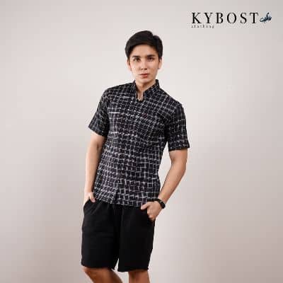 Desain Kemeja Kotak-kotak Pria Lengan Pendek - KYBOST Kemeja Motif Kotak Pria STF008 Model Kemeja Kotak-kotak Pria Lengan Pendek - KYBOST Kemeja Motif Kotak Pria STF008