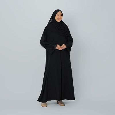 Model Baju Abaya Hitam Turki Modern - TUBITA Meena Lace Abaya
