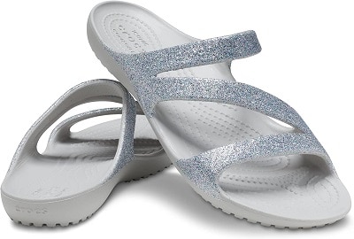 Sandal Crocs Wanita Original Terbaik - Crocs Kadee II Glitter Women's Sandal - Silver