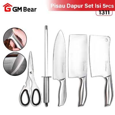 Pisau Set Dapur Terbaik - GM Bear Kitchen Knife Set Stainless