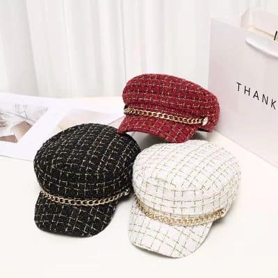 Topi Baret Style Perempuan Korea - Topi Baret Oktagonal Korean Style Topi Baret Korea Perempuan - Topi Baret Oktagonal Korean Style