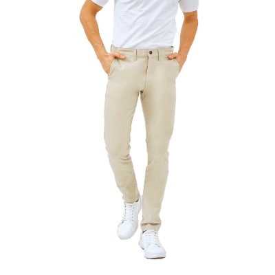 Celana Panjang Pria Chino Terbaik Cottonology Cream Celana Chino Pria