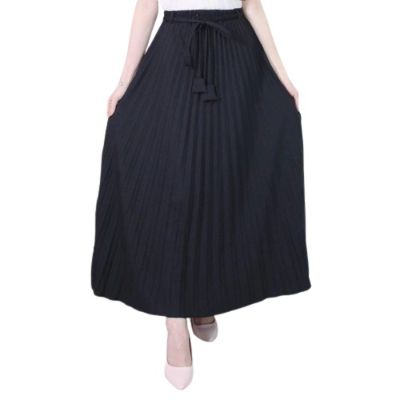 Warna Rok Plisket Hitam Premium Tali Lonceng Rok Plisket Hitam Premium Tali Lonceng
