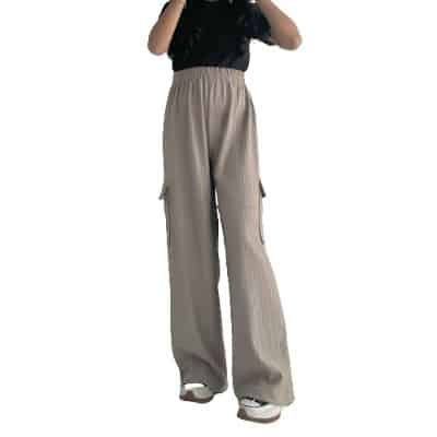 Style Outfit Celana Kulot High Waist Modis - Orimoza Celana Kulot Cargo Pants Knit Hornet Neo Model Outfit Celana Kulot High Waist Wanita Korea - Orimoza Celana Kulot Cargo Pants Knit Hornet Neo