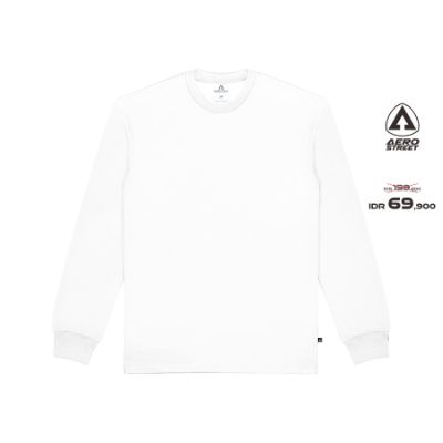 Merk Kaos Putih Polos untuk Wanita Lengan Panjang & Pendek - Aerostreet T-Shirt Long Sleeve Polos OBAAA Kaos Putih Polos Wanita Oversize & Korea - Aerostreet T-Shirt Long Sleeve Polos OBAAA