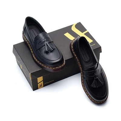 Sepatu Loafers untuk Pria Branded & Keren - JYF Maxi Black Sepatu Loafers Pria Formal