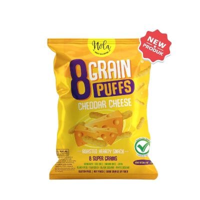Snack Keju yang Enak - Nola 8 Grain Puffs Cheddar Cheese Snack Rasa Keju - Nola 8 Grain Puffs Cheddar Cheese