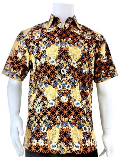 Kemeja Batik Pria Lengan Pendek Ekslusif & Modern - Alleira Batik Kemeja Katun S-S Brown 5-03831.GM Model Kemeja Batik Lengan Pendek Mewah & Elegan - Alleira Batik Kemeja Katun S-S Brown 5-03831.GM