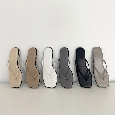 Nakedsol Amber Flats Neutral Sandal Jepit Wanita Trend Korea - Nakedsol Amber Flats Neutral