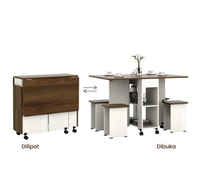 Model & Ukuran Meja Makan Desain Minimalis Modern Pira Allison DT120 Meja Makan Set Lipat Meja Makan Minimalis Modern & Harga - Pira Allison DT120 Meja Makan Set Lipat