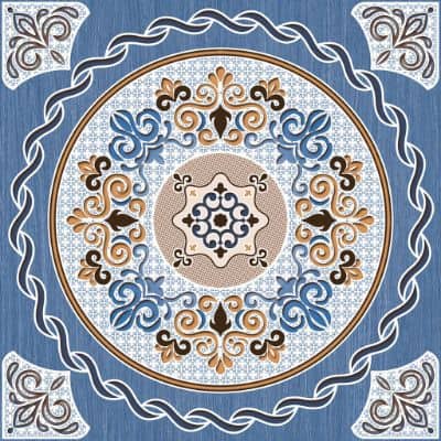 Warna Keramik untuk Lantai Dapur Minimalis - Biru Motif Bunga Warna Keramik Lantai Dapur yang Cocok - Biru Motif Bunga