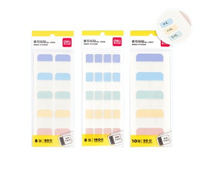 Deli Index Tab Kertas Plastik 2153X Pembatas Buku Lucu, Aesthetic & Unik - Deli Index Tab Kertas Plastik 2153X