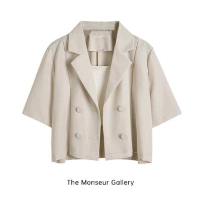 Blazer Wanita Korea Cantik & Modern - The Monseur Gallery Blazer Lengan Pendek
