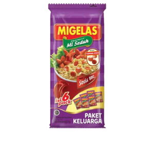 1208 Migelas Mie Instant Paket Keluarga Sosis Barbeque 6x28g