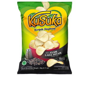 1894 Kusuka Keripik Singkong Ayam Lada Hitam Pck 60g
