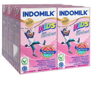2231 Indomilk Susu Cair Uht Kids Strawberry 6x115ml