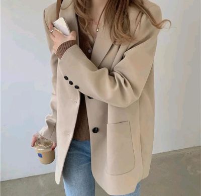 Blazer Wanita Korea Cantik & Modern - The Monseur Gallery Blazer Hitam Lengan Panjang Wanita Korean Style