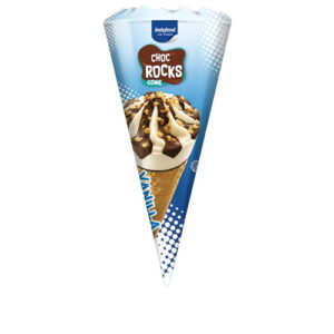 3139 Indoeskrim Ice Cream Choc Rocks Cone Vanilla 110ml