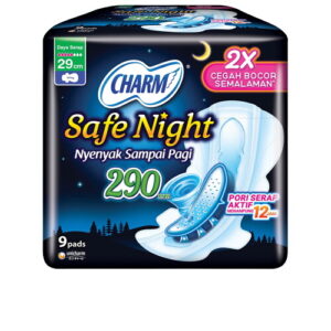 4529 Charm Pembalut Wanita Safe Night 9 S Wing 29cm