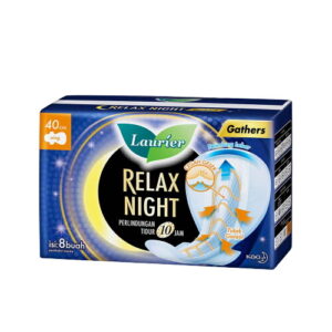 4541 Laurier Pembalut Wanita Relax Night 8 S With Gathers Wing 40cm