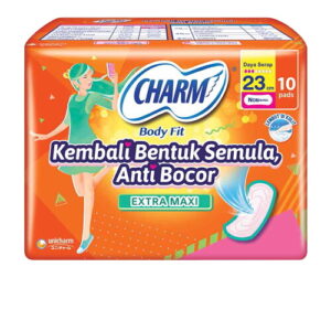 4553 Charm Pembalut Body Fit 10 S Extra Maxi Non Wing 23cm