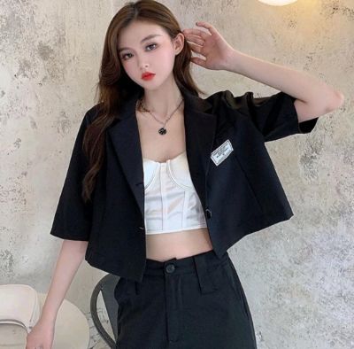 Blazer Wanita Korea Cantik & Modern - Newlan WT002 Blazer Wanita Korea Pendek Musim Panas