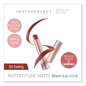 5392 Wardah Instaperfect Mattetitude Lipstik 01 Swing 3 5g